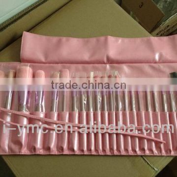 top quality 22/23 piece goat hair make up pink cosmetic brush set