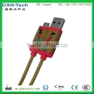 Hot selling glowing data cable for mobilephone