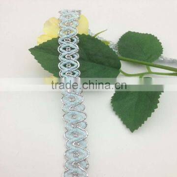 wenzhou kaiyuan manufacturer cheap glitter iridescent metallic silver braid trim