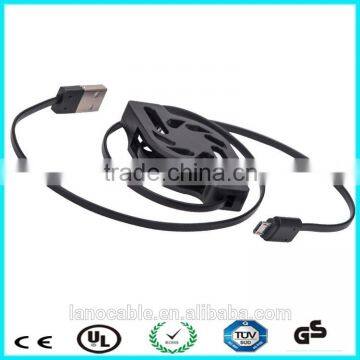 CE FCC UL compliant usb am to micro retractable cable