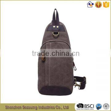 High Desity Washing Canvas Day Backpack Sling Bag photo-2