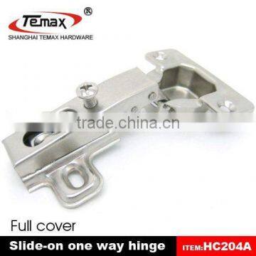 Concealed key hole one way hinge