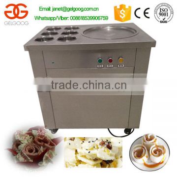 Single Flat Fry Pan Six Storage Fried Ice Cream Roll Machine/Fry Ice Machine