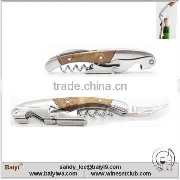 Multi Functional Wooden and Stainless Steel Waiters Corkscrew Wine Opener