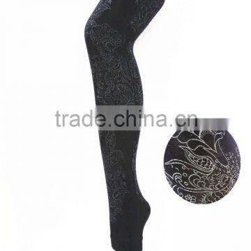 ladies warm big flowers printing fashion tights/pantyhose