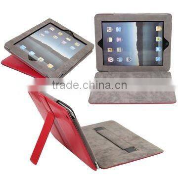 Portable PU Leather Skin Folding Case with Built-in Stand Style for iPad 2