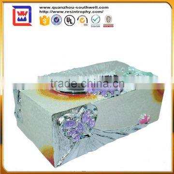 resin decorate tissue box and custom made tissue paper box design for sale