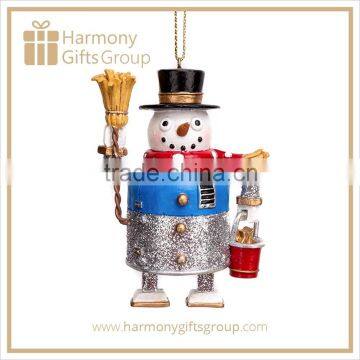 Silver Mini Robot Snowman Ornament