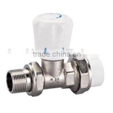 Angle Radiator Valves Nickel White Handle Female