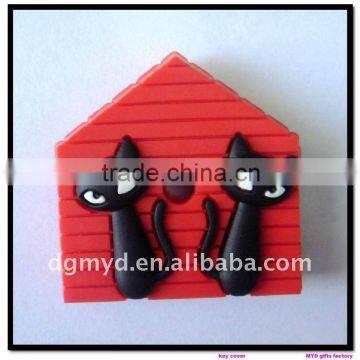 Beautiful and special soft PVC cat key cover