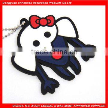 cartoon soft pvc dog keychain