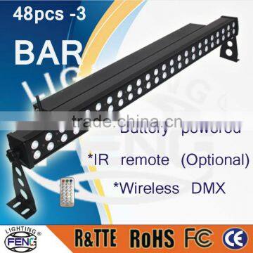 48pcs 3W Wireless DMX LED bar dmx rgbwa-uv stage light long led strip light