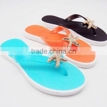 Beach Starfish PVC Flip Flop Slippers in Child and Ladies Sizes