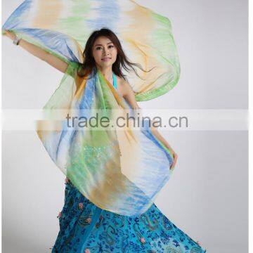 Wuchieal 3 Gradient Color Rayon Belly Dance Veils photo-2