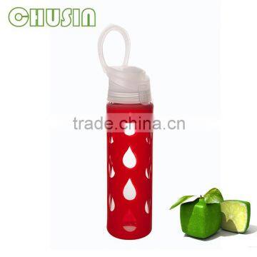 High quality BPA free glass water bottle joyshaker bottle with straw lid wholesale