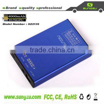 Sungzu high quality universal 4000mah portable Solar Charger with CE,FCC,RoHS