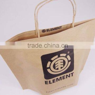 Promotional custom recyclable kraft paper bags with twisted handle