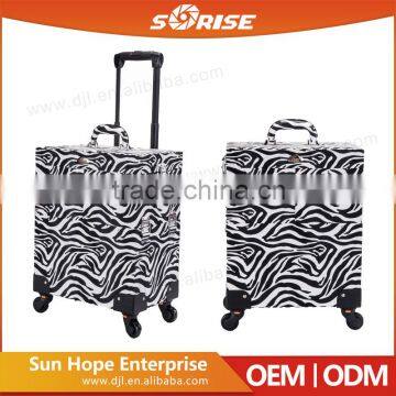 Wholesale Plastic PVC Travel Cosmetic Bag Light Trolley Makeup Case With External Wheel photo-4