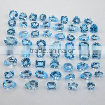 Natural Swiss Blue Topaz Faceted Gemstone, Blue Topaz Loose Gemstone photo-4
