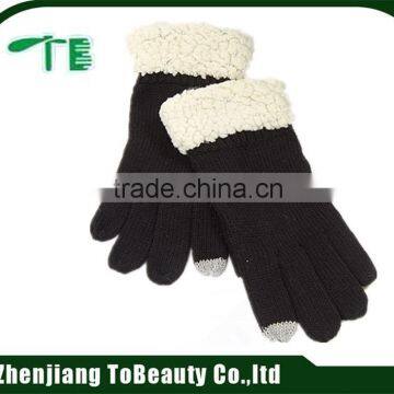 New fashion knitting colors soft wool touch screen gloves.