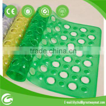 Transparent plastic bath toilet mat with suction cup