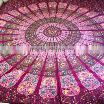 Psychedelic Mandala Tapestry, Indian Wall Tapestries, Bohemian Wall Hanging