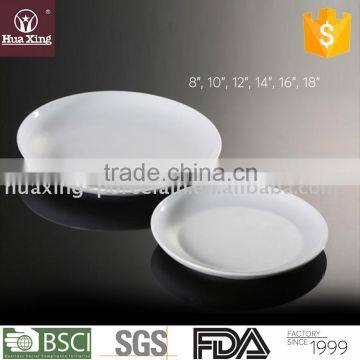 H0144 restaurant white corundum porcelain high quality round flat plate