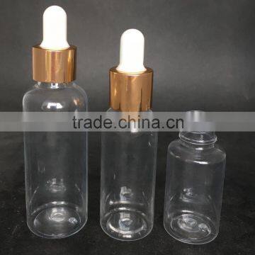 50ml pet color pet blue amber red green dropper bottle with childproof cap and long thin tip pipetter for essential oil,