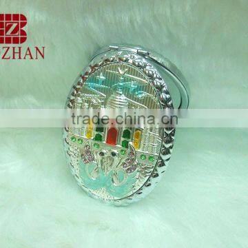 Promotional Gift Metal Compact Mirror/castle Rhinestone Metal Mirror for Makeup photo-2