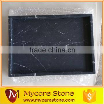 30x16x3cm honed natural nero marquina black marble tray