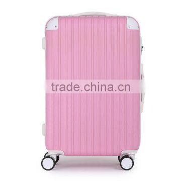 Big double wheels zipper eminent travel trolley pink smart suitcase