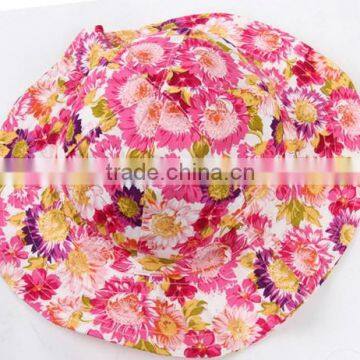 2014 Newest flowers 100% cotton fashion bucket big brim