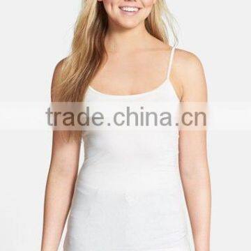 Daijun OEM High Quality in Plain Custom White Cotton Spaghetti Strap Women Workout Tank Tops photo-2