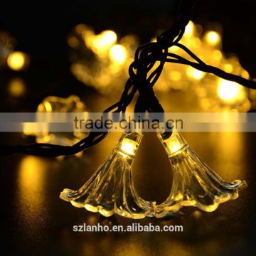 2015 new hot morning Glory Shape 20LED Solar Power Outdoor Garden String Lights Party christmas