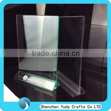 Customize Glass Acrylic Material Insert A4 Papaer Poster Holder Acrylic Menu Holder