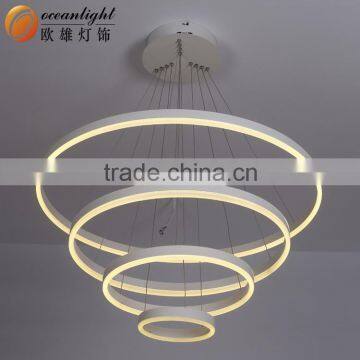 Pendant Chandelier Modern Acrylic Painted Light Four Circles Pendant Lamp OXD9972-4DW