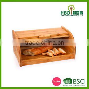 2016 best selling premium bamboo wooden bread bin/box