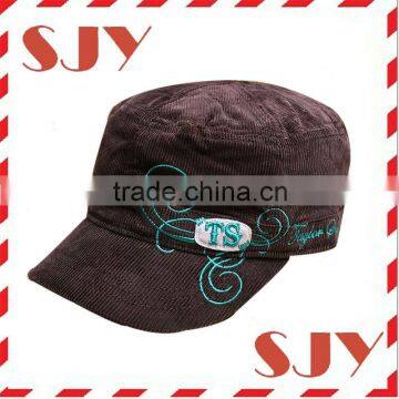 New Fashion embroidery flat top custom military hat names