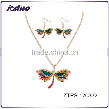 Fashion Necklace And Earring Dragonfly Jewelry Sets