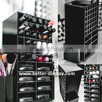 custom black acrylic spinning lipstick tower