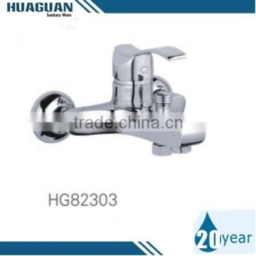 Chrome plated double handle bathroom mixer