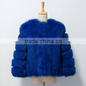 winter genuine royal blue fox fur coat from China