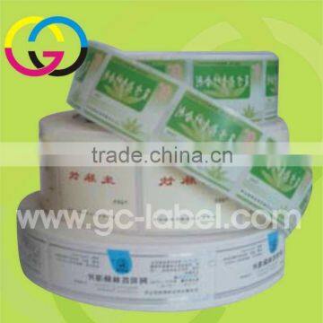 Guangzhou manufacture printed hangtag vinyl material self-adhesive label stickers