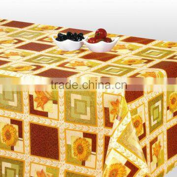 WF-3432 Vinyl tablecloth with non-woven/fannel backing (closing design)