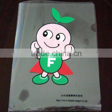 Fancy clear L shape file folder UV Printing