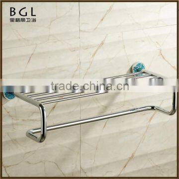 60920b-CP best selling hot bathroom products zinc alloy blue chrome bathroom accessory towel shelf