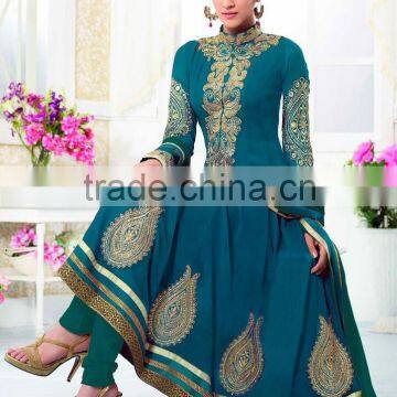 Party Solid Georgette Semi-Stitched Anarkali Salwar Suit