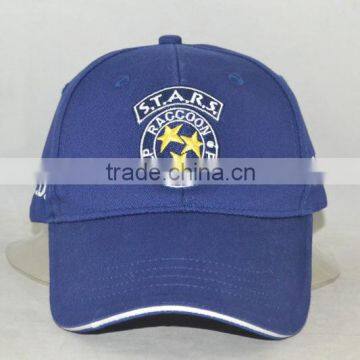 Professional custom 6 panel / 100% cotton/navy/white embroidery trademark/baseball cap