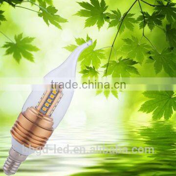 high quality CE epistar chip 3W 5W candle dimmable SMD e27 led bulb