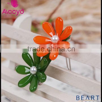 2015 fashion kid hair accessory CA prop 65 felt flower hair pin